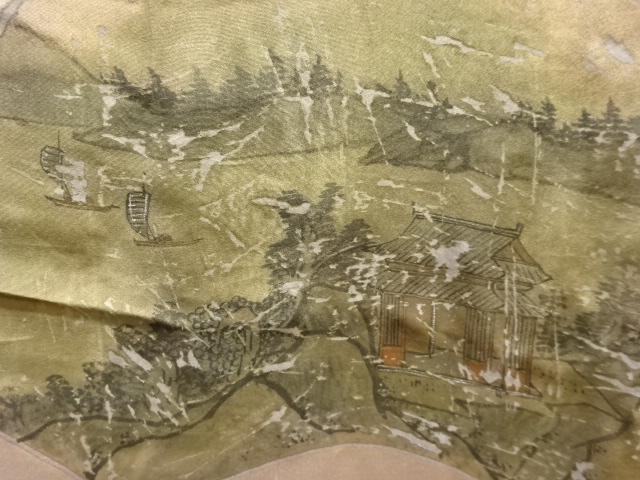 JAPANESE KIMONO / ANTIQUE MENS JUBAN / SILK / MT. FUJI